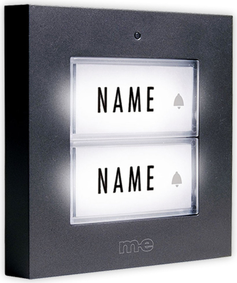 M-E MODERN-ELECTRONICS Deurbelknop KTB 2 Familieuitvoering Antraciet Verlicht KTB-2 A