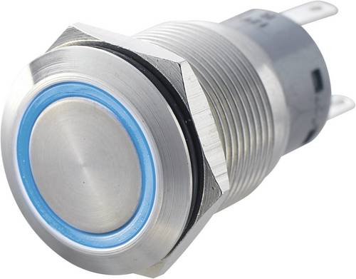 TRU Components 701322 LAS1-AGQ-22ZE, BL Vandalismusgeschützter Druckschalter 250 V/AC 5A 2 x Ein/Ein rastend Blau IP67 1St.