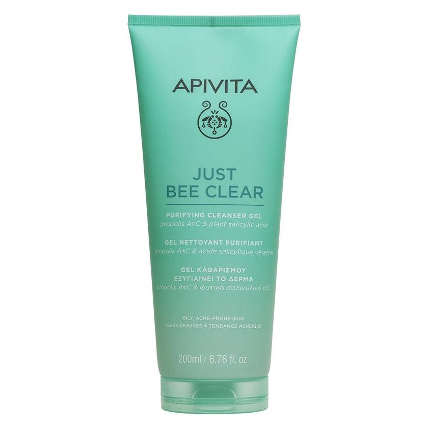 Apivita Just Bee Clear Reinigendes Reinigungsgel für fettige, zu Akne neigende Haut - 200 ml (Reinigungsgel, 200 ml) (5201279099244)