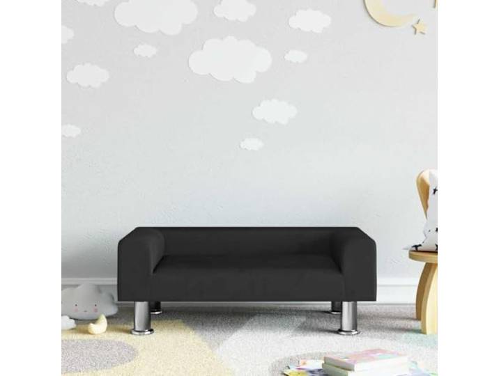 KGTKGTYER Kindersofa 70x45x26.5 cm, Minisofa Schwarz Samt Massives Kiefernholz, Dicke Schaumstoffpolsterung, Moderne Optik