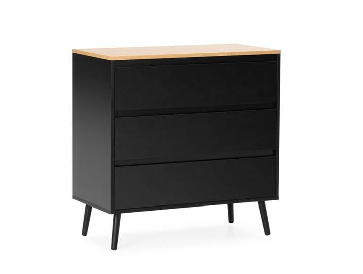 Commode Desi 3 tiroirs couleur Noir