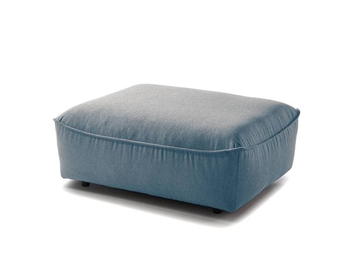 Polsterhocker 103 x 42 x 90cm Blau/Blau Webstoff Saia: Denim