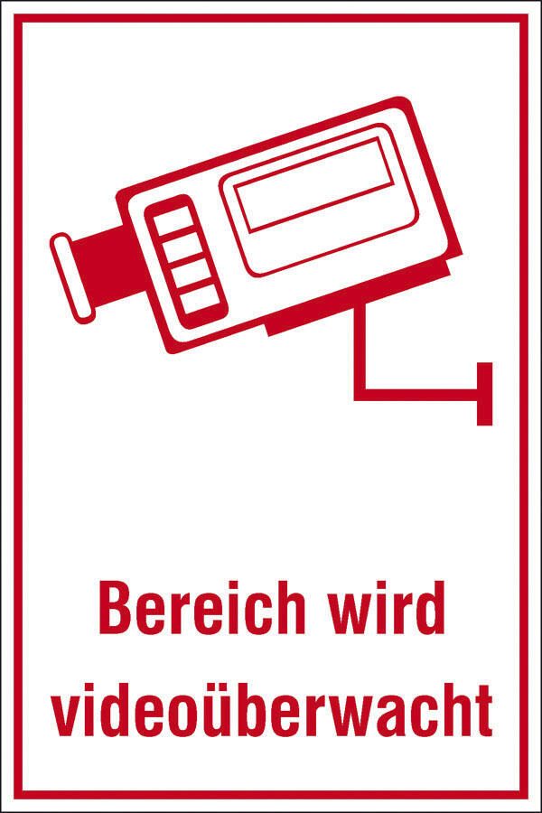 SafetyMarking® Hinweisschild Bereich wird videoüberwacht 20 cm x 30 cm 51.G5025