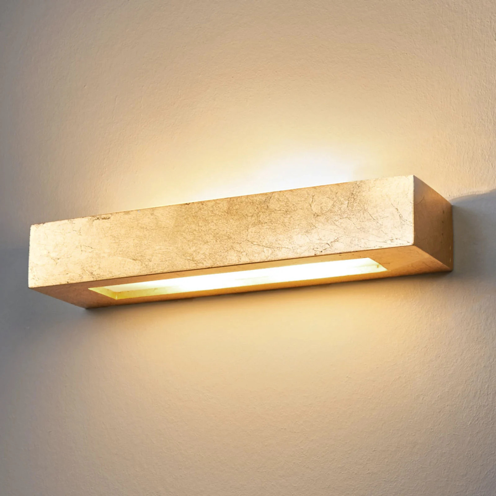 Lindby Emina Wandlamp Goud/Messing Keramiek Dimbaar