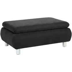 HOCKER Kaye Bezug Veloursstoff Metallfuß verchromt / schwarz