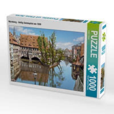 CALVENDO Puzzle Nürnberg - Heilig Geistspital um 1900 | 1000 Teile Lege-Größe 64x48cm Foto-Puzzle für glückliche Stunden