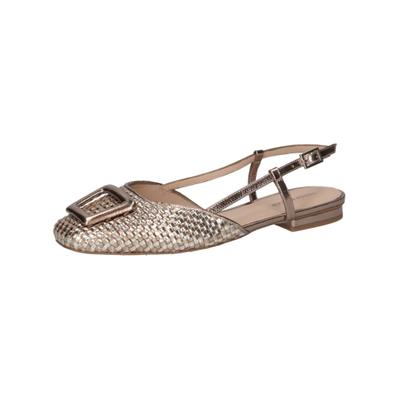 Ballerina PETER KAISER "Peter Kaiser Ballerinas Nappaleder", Damen, Gr. 36, Leder, silber (gold), Nappaleder, Schuhe Ballerina