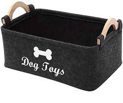 Inspired Living SoftFold Felt Pet Toy Storage Box Stylish Dog Toy Organizer & Durable Storage Basket SoftFold Felt Pet Toy Storage Box Stylish Dog Toy Organizer & Durable Storage Basket