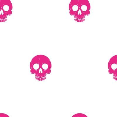 Pink & White Disney Cruella Glamour Skulls Peel and Stick Wallpaper by RoomMates