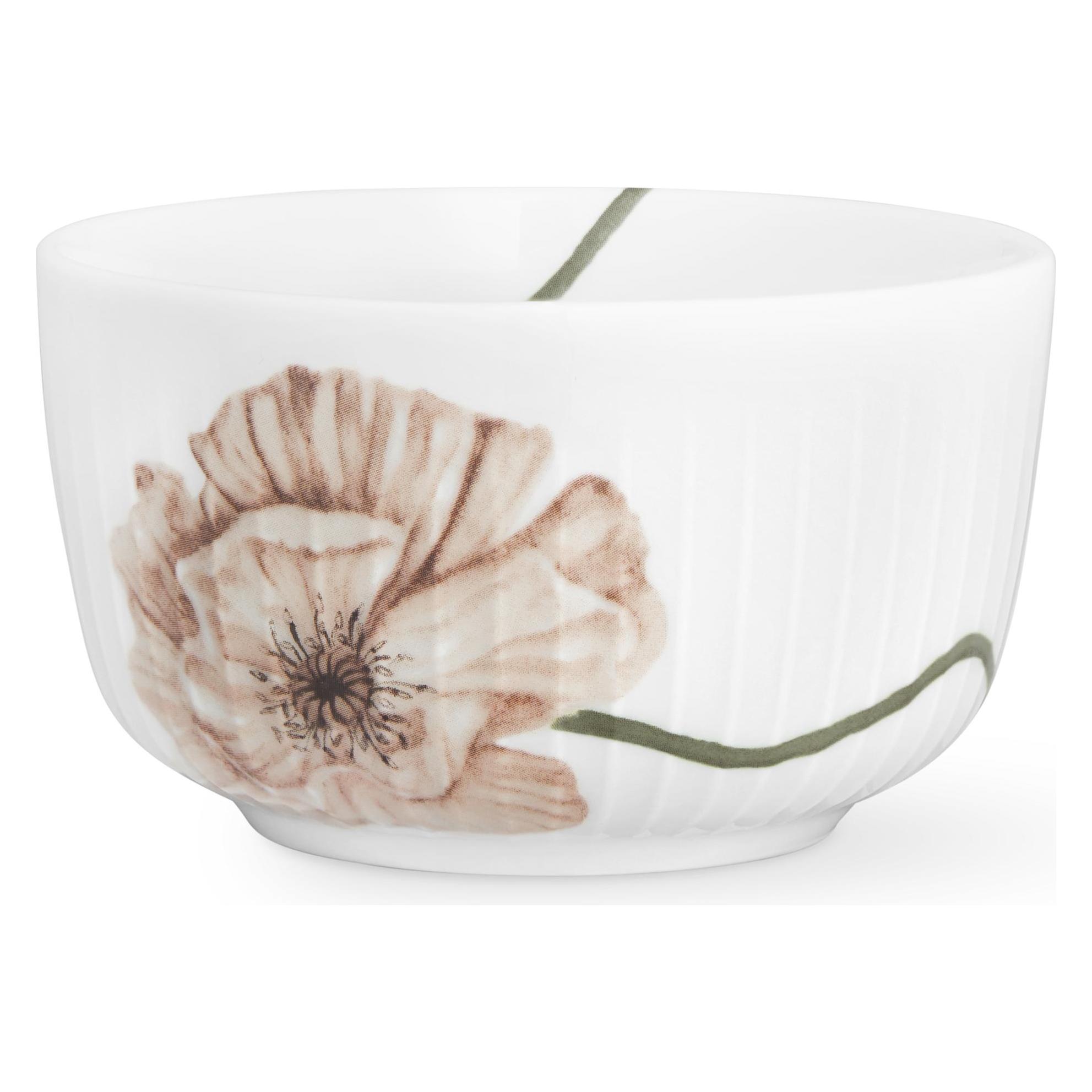 Kähler Ø 12 cm - Porcelaen - Hvid m. dekoration (12 cm, 4x) (5703779183558)