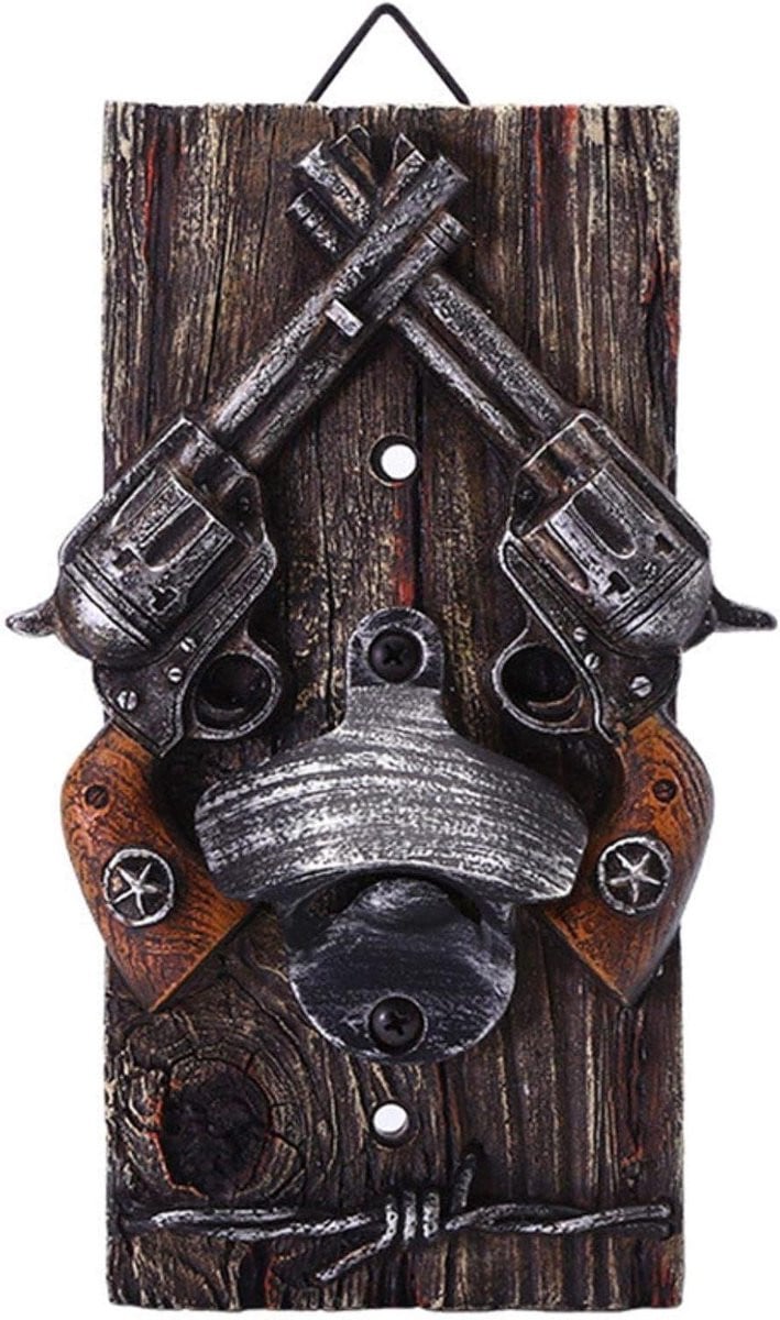 Bieropener Muurdecoratie Bruin - Flesopener voor de Bar - 20,4 cm