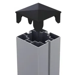 Alu Zaunpfosten 240 x 7,5 x 7,5 cm - Zaunpfahl aus Aluminium, Silber – Pfosten für Robinienzaun – Zaunpfahl für Sichtschutz im Garten