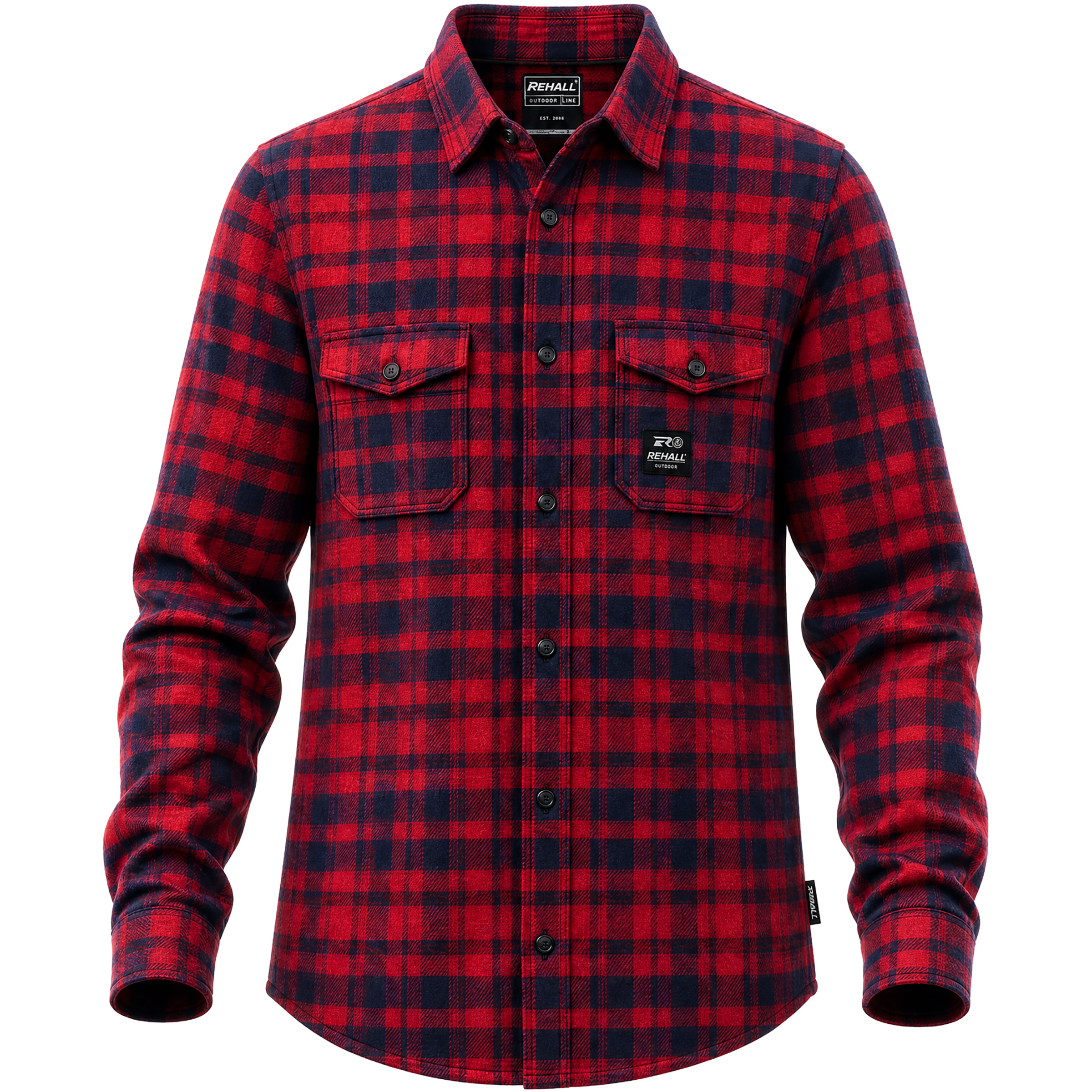 Rehall Harley-R Flanel Herren Hemden rot Größe L Lifestyle Elastisch