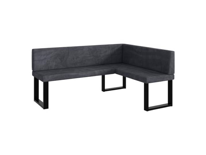 MEBLINI Eckbank für Esszimmer - Küchenbank - Essecke - Sitzecke Küche - Toni - U-Beine 128x168x87cm Rechts - Dunkelgrau Samt