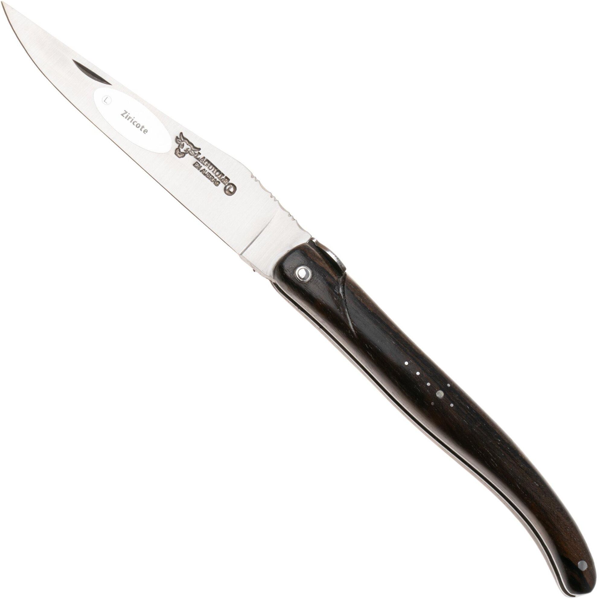 Laguiole en Aubrac Queen Bee, Full Handle, Ziricote Wood, coltello da tasca, 12 cm