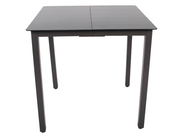 Gardenson Gartentisch, Schwarz, Metall, Glas, quadratisch, eckig, 80x73x80 cm, platzsparend, Gartenmöbel, Gartentisch, Gartentische