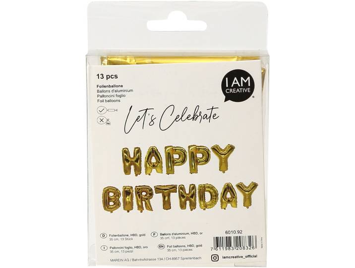Luftballons I am creative gold Folie H 17 cm 13 Stk - Luftballons