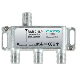 Axing BAB2-16P 2-fach Abzweiger, 16 dB, 5 - 1218 MHz, Bauform 01 BAB00216P BAB 2-16P