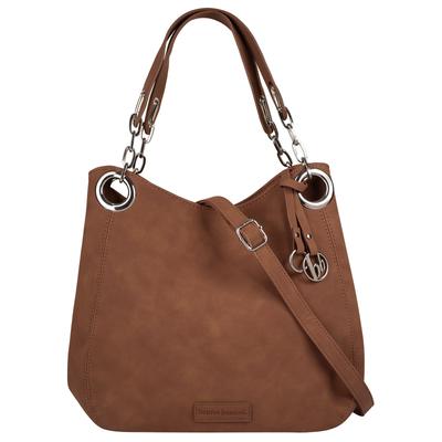 Henkeltasche BRUNO BANANI "BRUNO BANANI Damen", Damen, Gr. B/H/T: 33cm x 30cm x 17cm onesize, braun, Polyurethan (PU), leicht glänzend, unifarben, Taschen