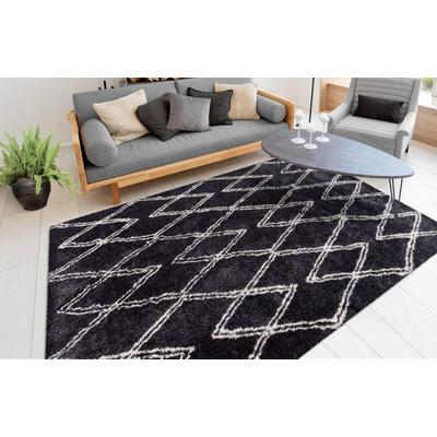 Teppich ME GUSTA "Orlando 325", grau (anthrazit), B:200cm H:27mm L:290cm, Polyester, Teppiche, Teppich, Weicher Hochflorteppich, dezent gestaltet,Fußbodenheizung geeignet