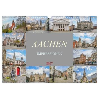 Aachen Impressionen (Wandkalender 2027 DIN A3 quer), CALVENDO Monatskalender