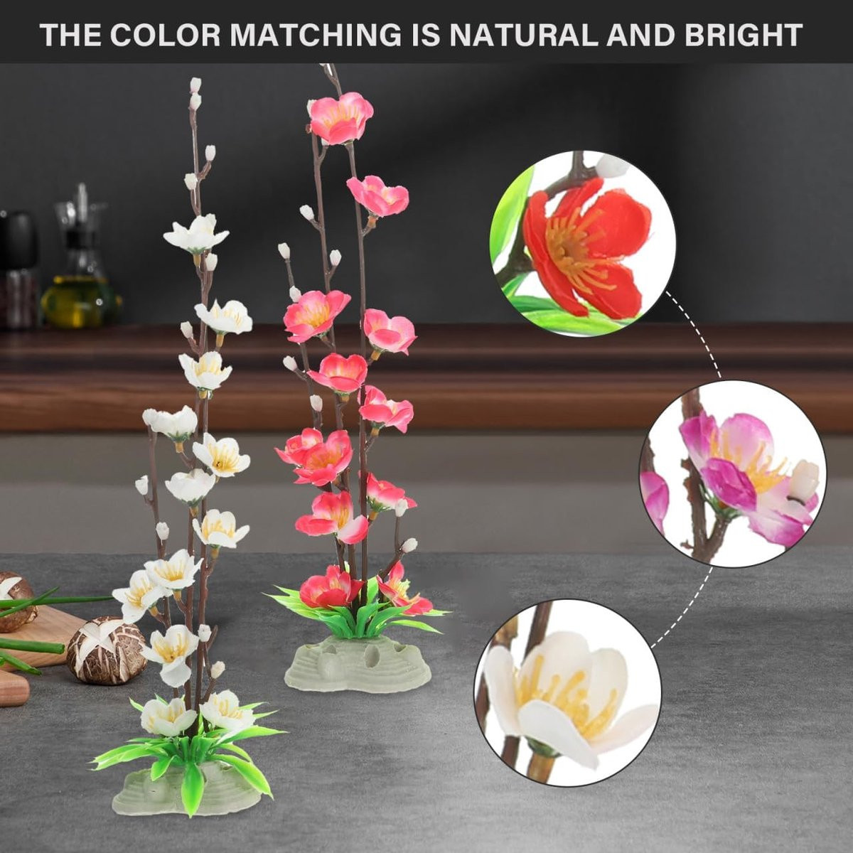 Set van 4 decoratieve sushi kunstbloemen voor sashimi borden