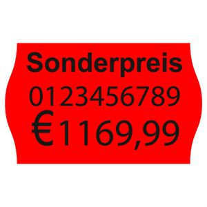 Contact Preisetiketten A57101120-01, rot, 26x16 mm, permanent, mit Sonderpreis-Aufdruck, 42x1200 Stück