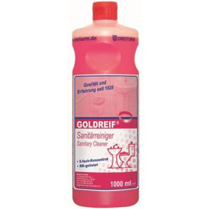 Dreiturm Badreiniger 4370 Goldreif Sanitärreiniger, gegen Kalk, Schmutz & Urinstein, 1 Liter