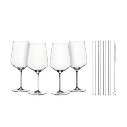 Nachtmann Cocktail- / Spritzgläser mit Glastrinkhalmen 4er Set Tastes Good ¦ transparent/klar ¦ Glas