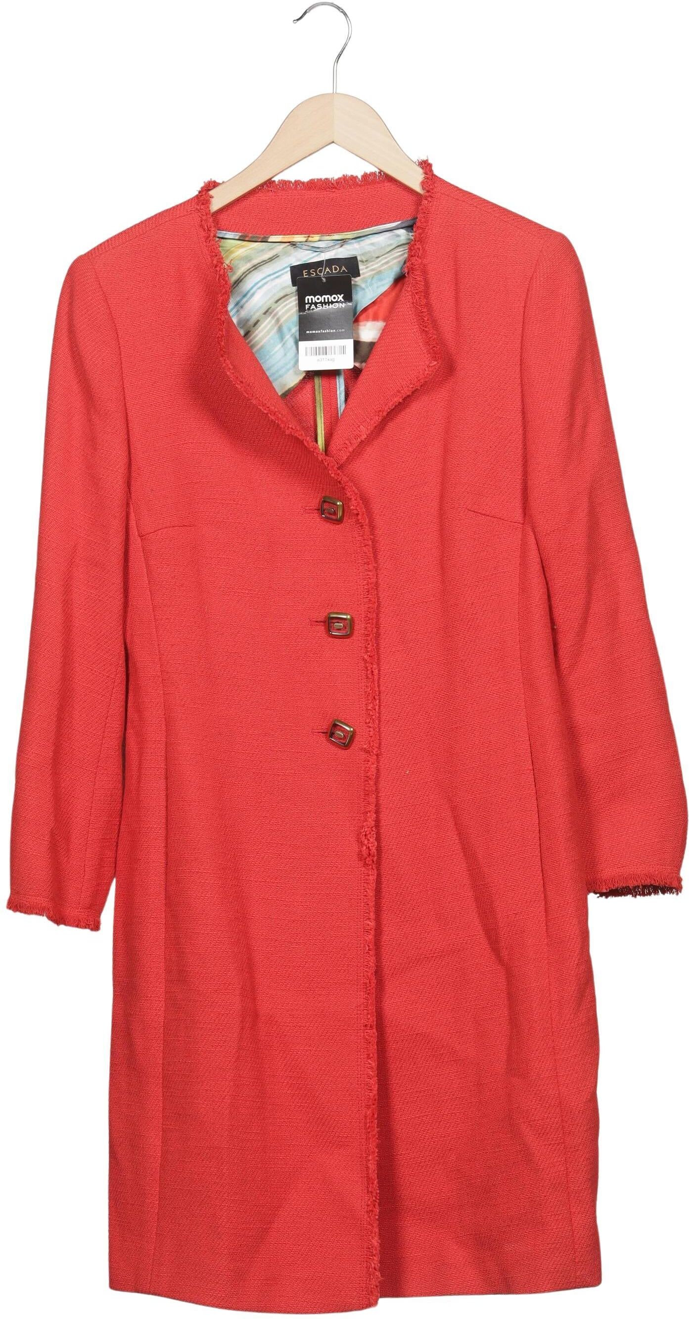 Escada Damen Mantel, Rot, Gr. EU 40, Synthetik / Schurwolle / Baumwolle / Viskose - Second Hand