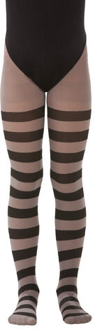 Kinder-Ringelstrumpfhose, grau/schwarz