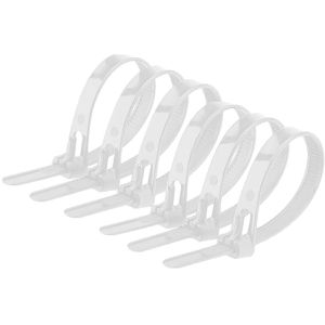 Offgridtec Kabelbinder 8-01-020635, Kunststoff, 400 x 7,6mm, weiß, 100 Stück, wiederverwendbar