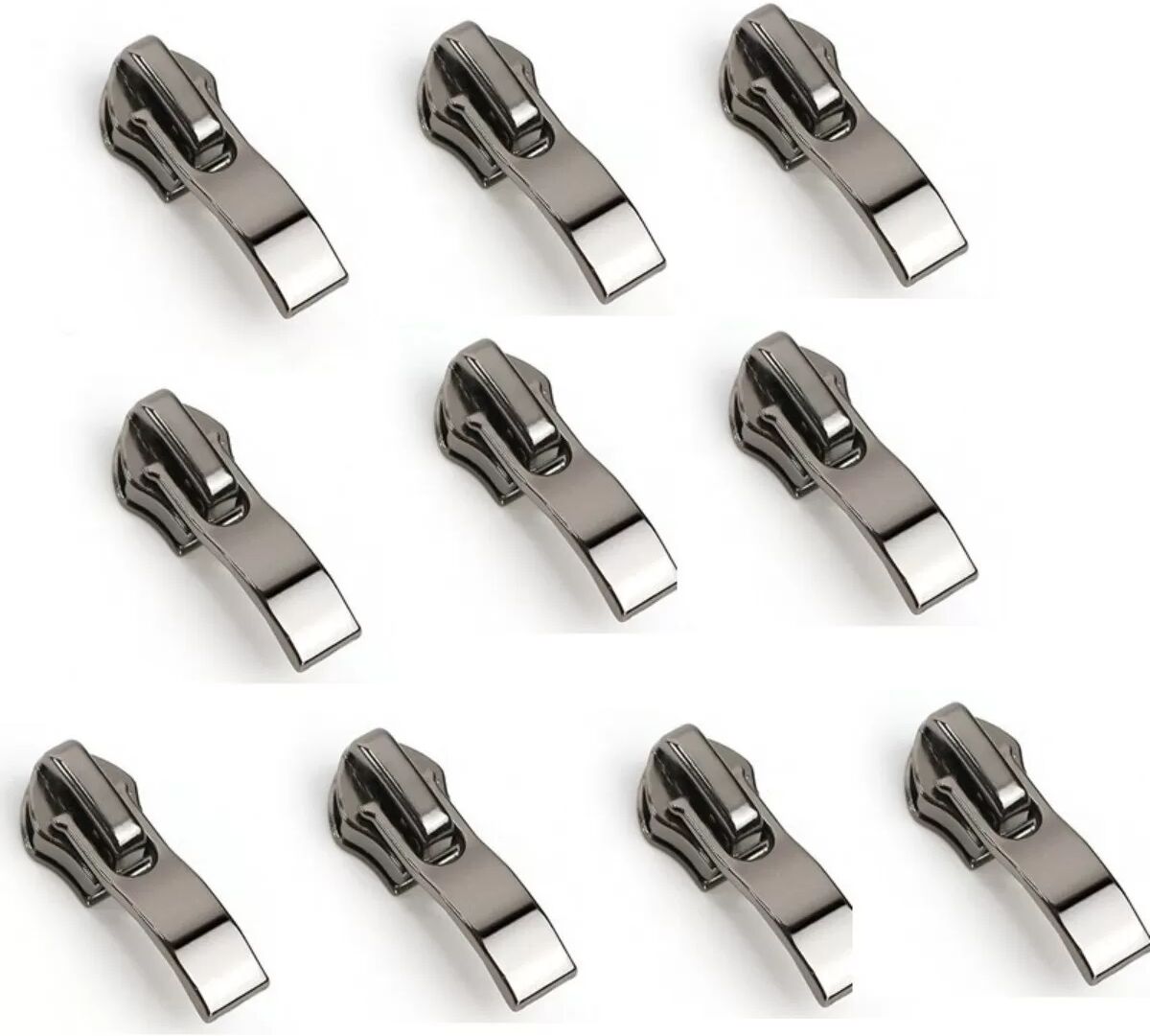 INF Reißverschluss Ersatzkopf 5 Nylon - 10er Pack, Legierungs-Autolock Schieber in Gunmetal für Kleidung (Passend für 5 /