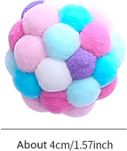 Inspire Picks Handmade Colorful Bell Ball Cat Toy With Elastic Bounce Action violet