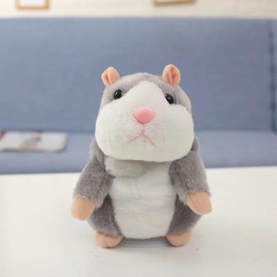 Inspire Select Talking Hamster Plush Toy Voice Repeater & Nodding Doll, Funny Interactive Kids Gift For Toddlers, Soothing Play Pal gray