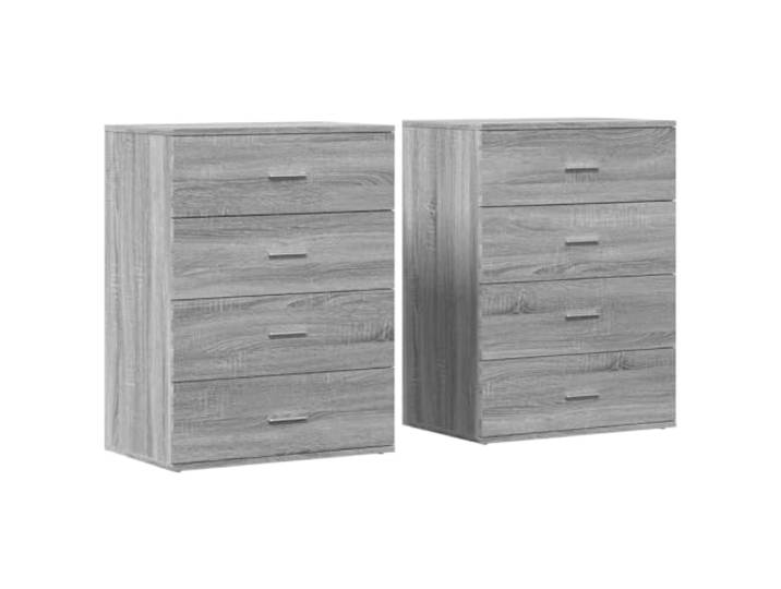 Sideboards 2 Stk. Grau Sonoma 60x39x80 cm Holzwerkstoff Stauraumschrank Sideboard Grau Sonoma, 2 Stück, Holzwerkstoff, Schranktüren, pflegeleichte Oberfläche, Wohnzimmer, Büro