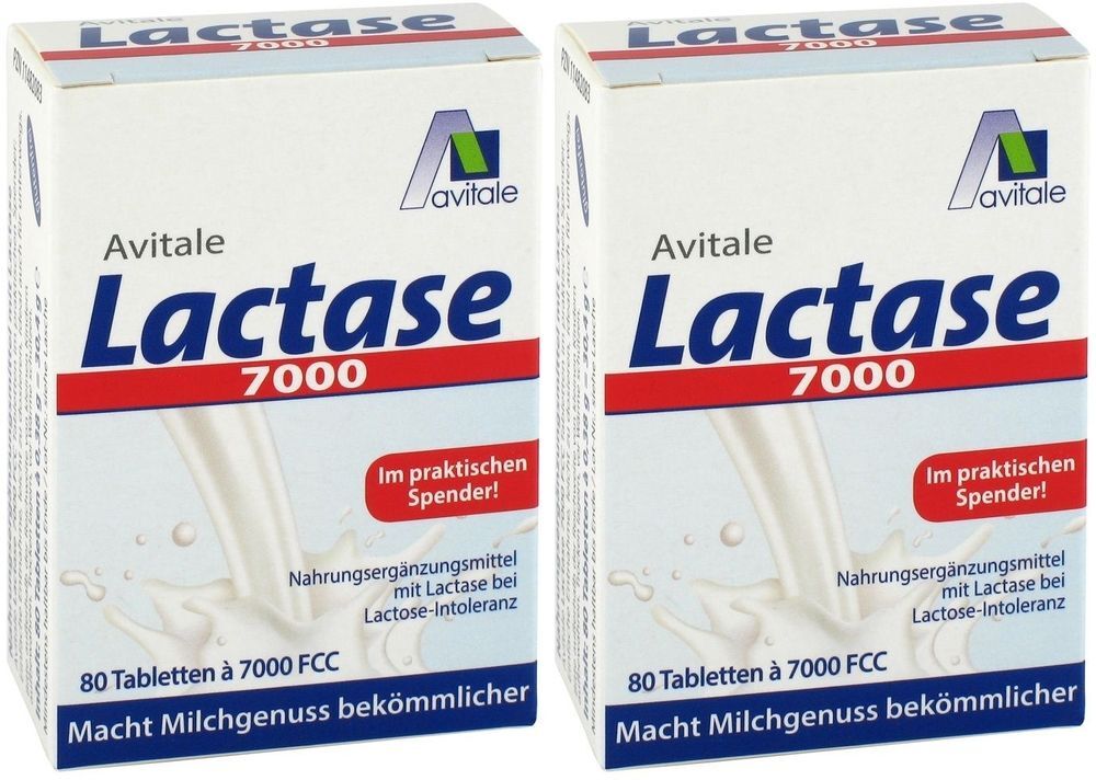Avitale Lactase 7.000 FCC Tabletten im Spender 2x 2x80 St