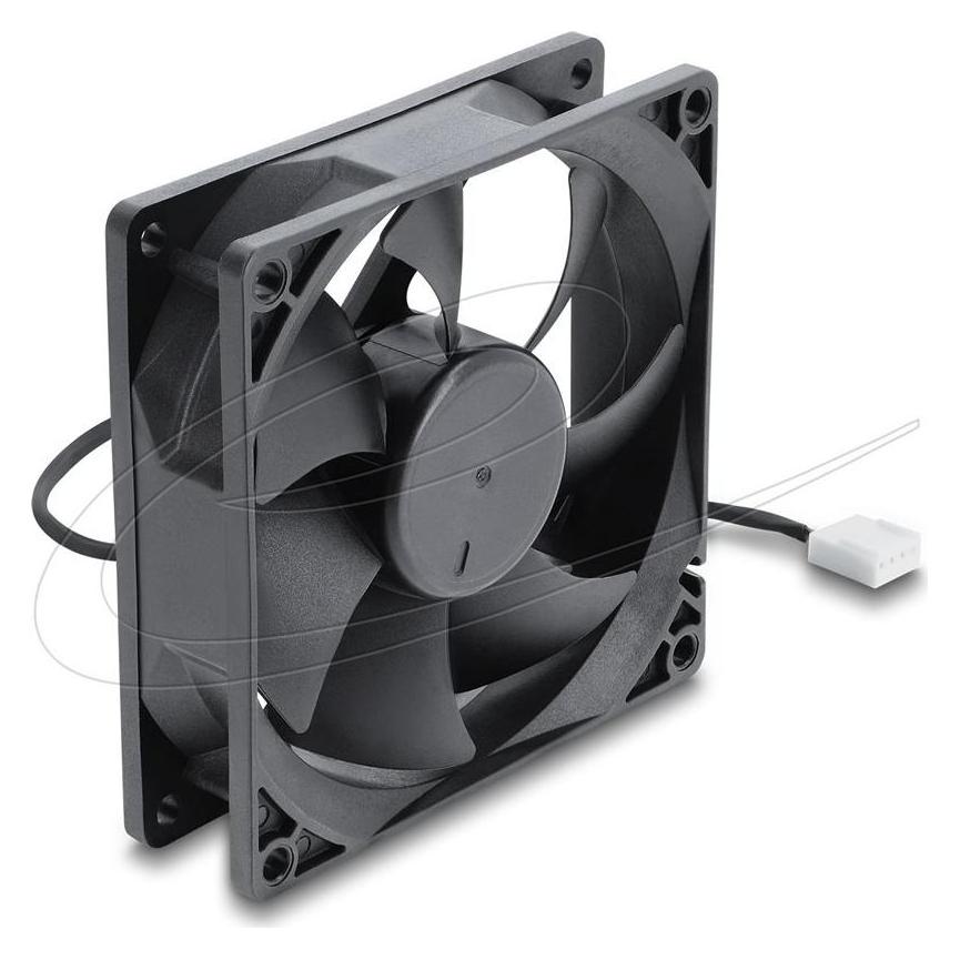 Delock Axiallüfter 48 V DC, 92 x 92 x 25 mm mit 4 Pin PWM Lüfteranschluss schwarz (67452) (92 mm, 1x) (67452)