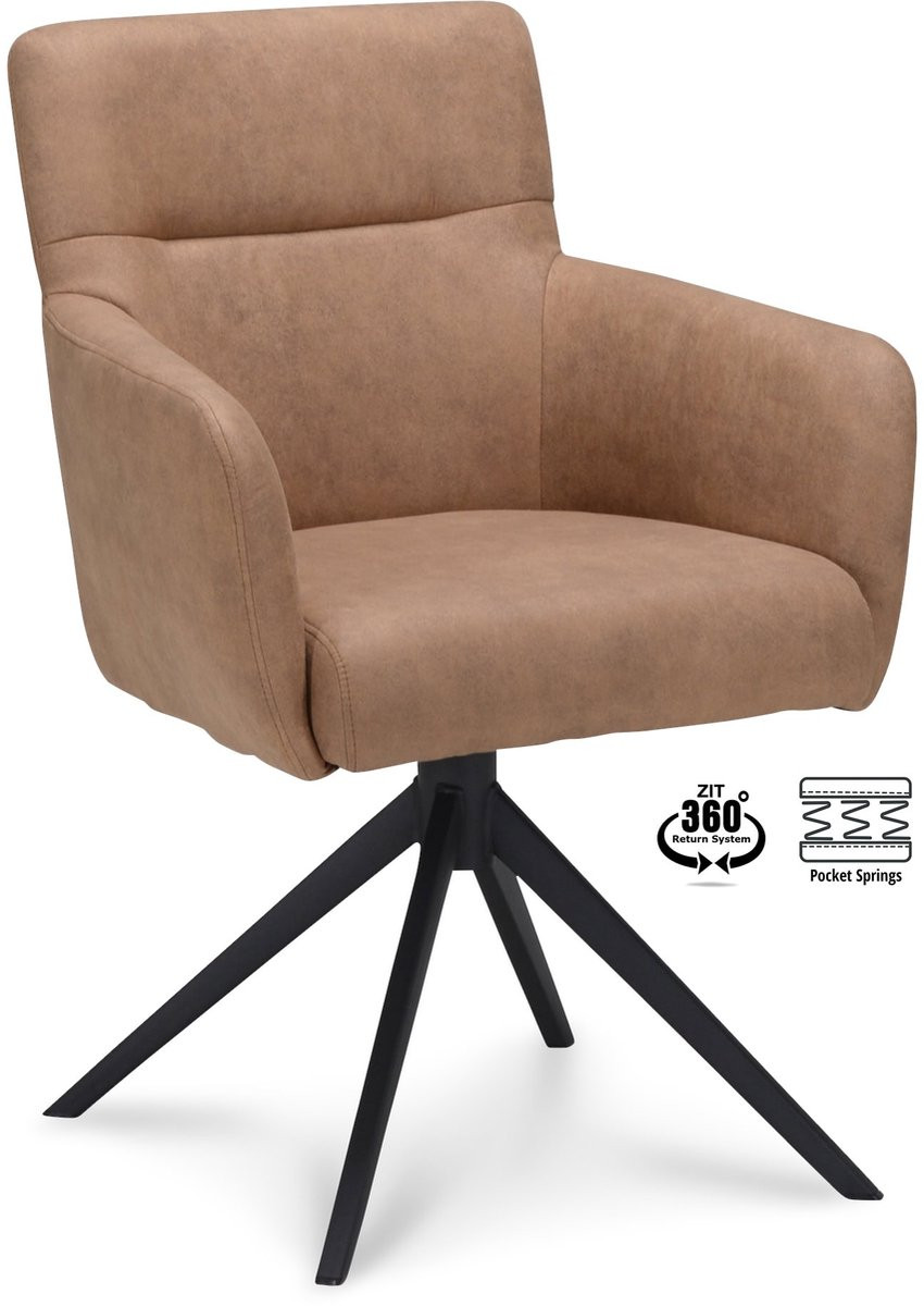 Icon Living Armstoel Mare - Stof Cowboy Mocca - Leg Black