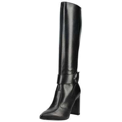 High-Heel-Stiefel NERO GIARDINI "Nero Giardini Stiefel Leder", Damen, Gr. 39, schwarz, Leder, Schuhe