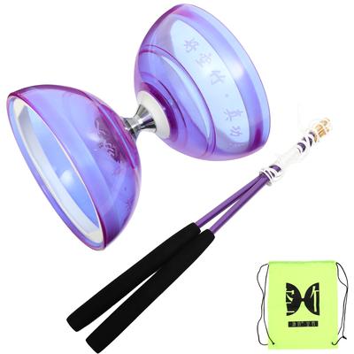 On Spot Shop Professional Diabolo Of Triple Bearing Diabolo Toy, Chinese Diabolo Yoyo For Beginners & Pros, Fitness Toy purple