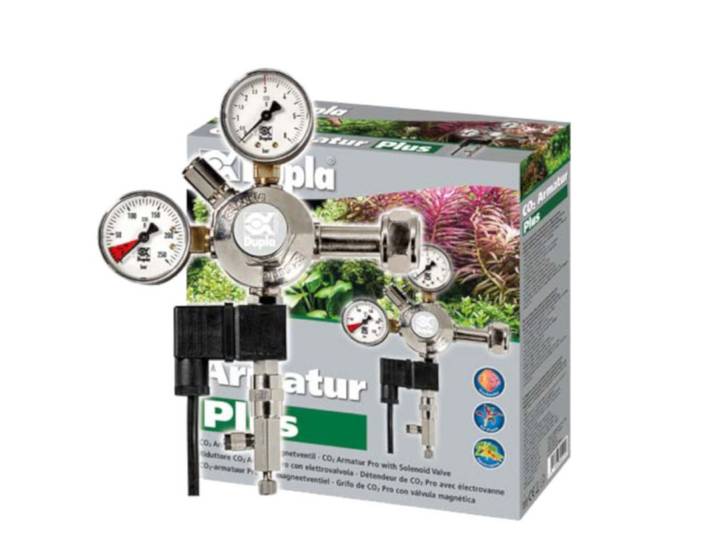 Dupla Druckminderer CO2 Armatur Plus mit Magnetventil, Druckmindergarnitur
