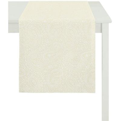Tischläufer APELT "7907, Uni Paisley, Jacquard", beige (natur), B:48cm L:140cm, Polyester, Viskose, Tischdecken, mit zartem Paisleymuster