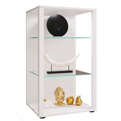 Standvitrine VCM "Holz Glas Stand Vitrine Sammelvitrine Glasol XL", weiß, B:52cm T:44cm, Obermaterial: 100% Holz Wood., Schränke, Standvitrine