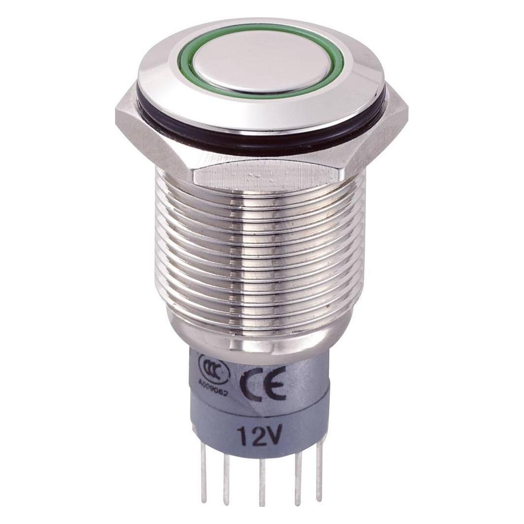 Tru Components 701804 LAS2GQF-11ZE/G/12V/N/P Vandalismusgeschützter Druckschalte (701804)