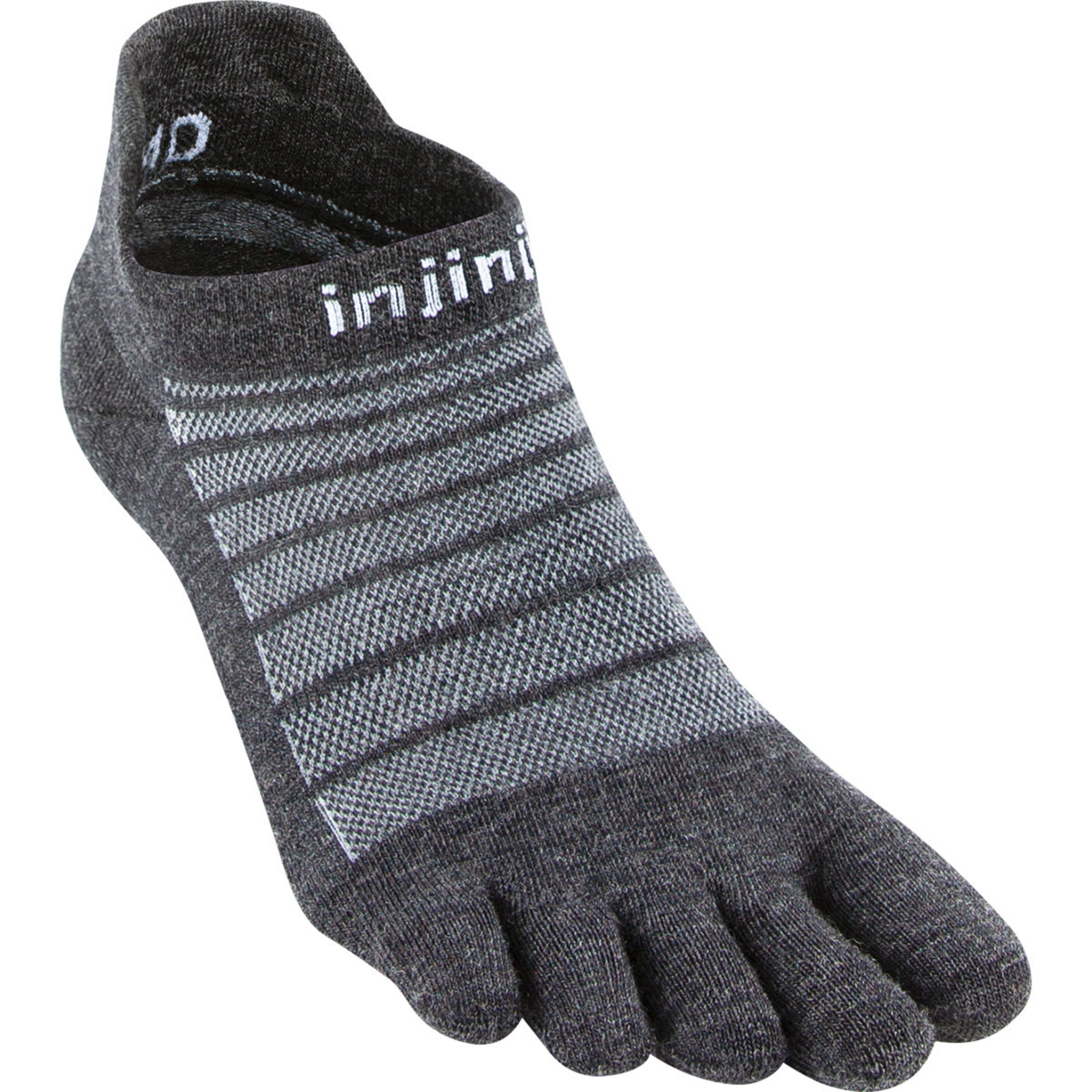 Injinji Run Lightweight No-Show Merino Laufsocken grau Größe 40.5 Trailrunning | Laufen Hautfreundlich Merinowolle