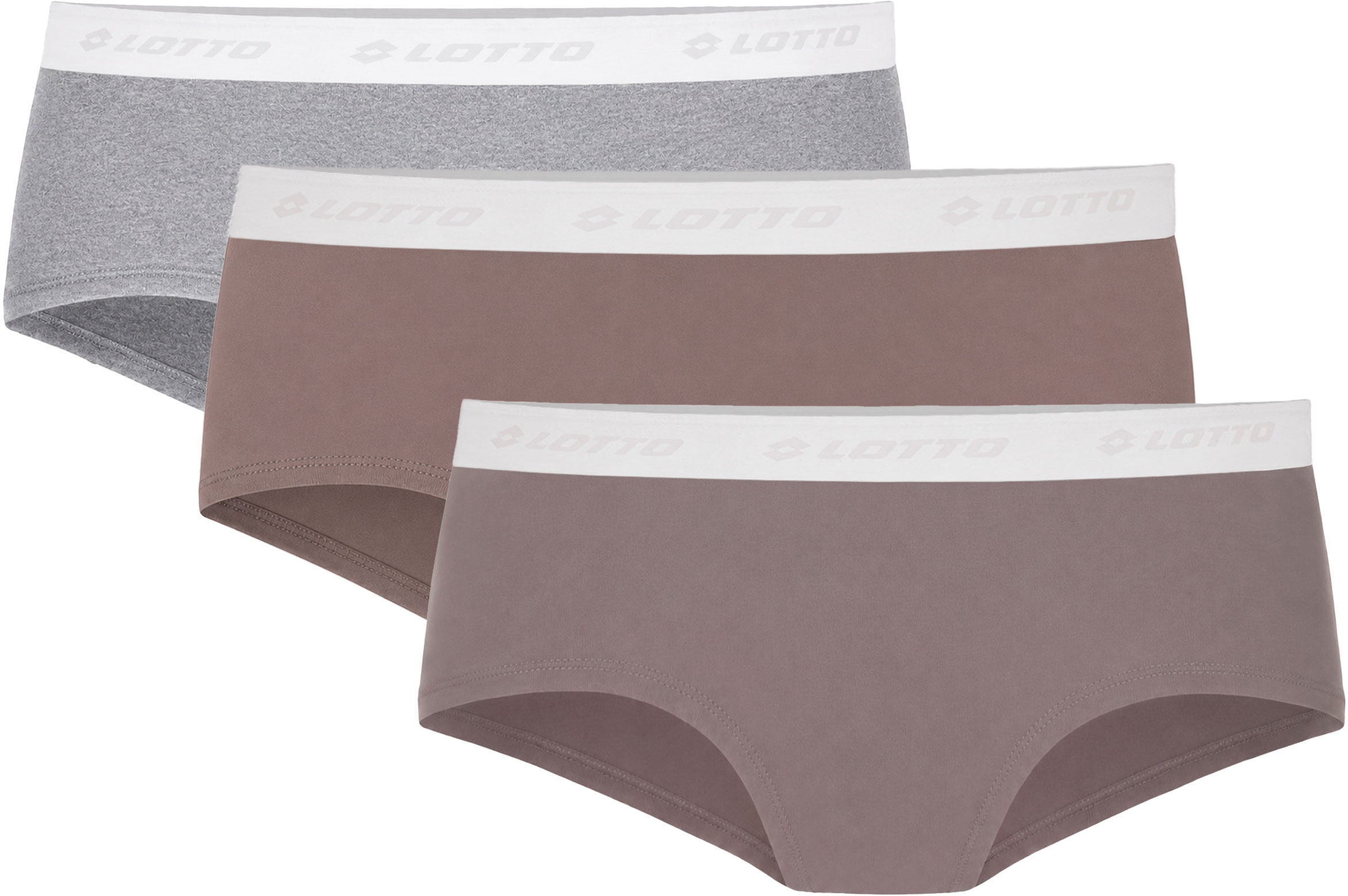 Hipster LOTTO, Damen, Gr. S, taupe, Single Jersey, Obermaterial: 95% Baumwolle, 5% Elasthan, Unterhosen Hipster taupe S