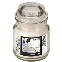 Papstar Duftkerzen im Glas, Fresh Linen, Ø 63 mm · 85 mm, "Flavour", 6 Stück