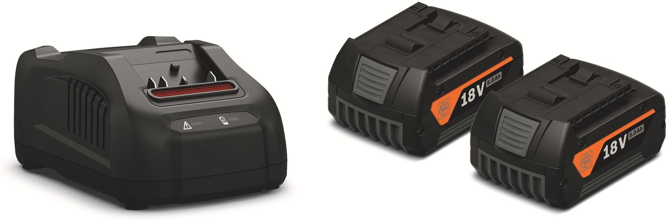 Akku FEIN "Starterset GBA 18 V 5 Ah & Ladegerät GAL 1880 CV", schwarz, 5.000mAh, Akkumulatoren, Akku schwarz 5.000mAh