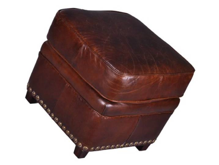 Fußhocker Derry Vintage-Leder Sitzhocker Beistellhocker